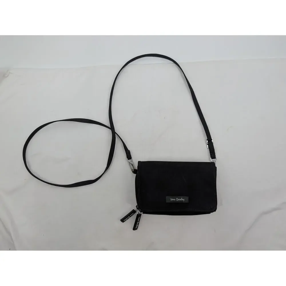 Vera Bradley Crossbody Wallet Organizer Purse Errand Floral Preppy Capsule Black